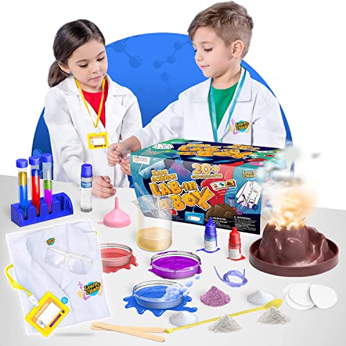 Science Kit for Kids with Lab Coat - Over 20 Chemistry Science Experiments. Great Gift for Kids Ages 5+