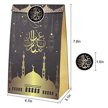 Load image into Gallery viewer, PLULON 12 Pieces Eid Mubarak Party Favor Bag with Stickers, Eid Mubarak Paper Bags, Eid Sweet Candy Gift Bags for Eid Muslim Ramadan Mubarak Decorations Supplies 2021

