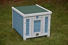 Load image into Gallery viewer, BUNNY BUSINESS Rabbit/Guinea Pig/Cat Wooden Hide House Run Hide Shelter- 50 x 42 x 43cm BLUE
