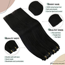 Load image into Gallery viewer, Ugeat Clip in Hair Extensions Real Human Hair 20inch Human Hair Clip in Extensions #1B Off Black Clip in Real Hair Extensions 7PCS 100G
