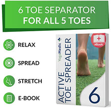 Load image into Gallery viewer, YogaMedic® Toe Separators for Overlapping Toes [6Pcs] to Relax Toes, Improved Gel Silicone, 0% BPA, One-Size, Spreader
