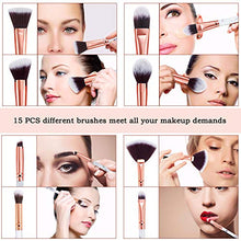 Load image into Gallery viewer, Makeup Brushes DUAIU 15PCs Marble Makeup Brush Set Premium Synthetic Kabuki Powder Blush Contour Foundation Concealer Eyeshadow Brushes with Makeup Sponge and Cleaner Brush Egg

