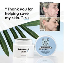 Load image into Gallery viewer, BeBarefaced VEGAN Clay Mask - Pore Minimizer Face Care Blackhead and Acne Treatment - Moisturising Hydrating Face Masks Skincare - Face Mask Beauty Mud Facial Mask - Preppy Skincare BHA Exfoliant
