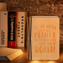 Load image into Gallery viewer, Dad Gifts from Daughter Son, Birthday Gifts for Dad Grandad Step Dad, Engraved Wooden Folding Book Lamp for Fathers Day, Dad Birthday, Thanksgiving, Christmas
