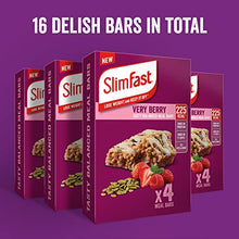 Load image into Gallery viewer, SlimFast Tasty Balanced Meal Bar, 23 Vitamins and Minerals, High in Protein, Very Berry Flavour, 16 x 60 g Multipack
