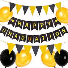 Load image into Gallery viewer, PartyWoo Graduation Balloons, 8 pcs Graduation Banner 2022, Pennant Banner, Graduation Decorations 2022, Black and Gold Graduation Balloons 2022, Graduation Party Supplies, Congrats Grad Decorations
