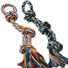 Load image into Gallery viewer, XL Dog Rope Toys for Aggressive Chewers - Set of 2 Heavy Duty XL Dog Rope Toy for Large Breed Puppy- 100% Cotton Strong, Sturdy Rope - Medium and Large Dogs for Chewing, Teething, Tug of War
