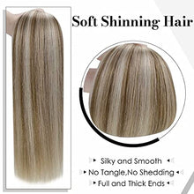 Load image into Gallery viewer, [Special Offer] LaaVoo Blonde Balayage Clip in Hair Extensions Real Human Hair 16inch Clip in Human Hair Extensions Full Head Balayage Brown Ombre Blonde Hair Extensions Clip in Real Hair 7pcs 120g

