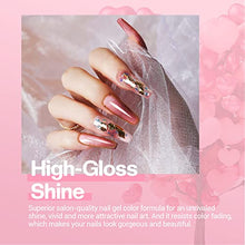 Load image into Gallery viewer, Modelones Gel Nail Kit with 48W Lamp - 12 Colors Pink Gel Nail Polish Set with Lamp Starter Kit, UV LED Nail Lamp, Glossy &amp; Matte Top and Base Coat, Manicure Tools for Beginner DIY at Home
