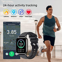 Load image into Gallery viewer, Smart Watch, 1.69" Touch Screen Smartwatch Fitness Digital Watch with Heart Rate Sleep Monitor IP68 Waterproof Activity Trackers 24 Sport Modes Tracker Watch for Men Women Pedometer, black and Khaki
