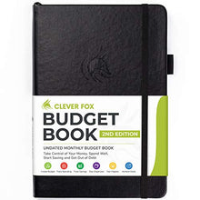 Load image into Gallery viewer, Clever Fox Budget Book 2.0 – Financial Planner Organizer &amp; Expense Tracker Notebook. Money Planner for Monthly Budgeting and Personal Finance. Colored Edition, Compact Size (13.5x19cm) – Black
