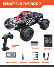 Load image into Gallery viewer, BEZGAR 7 Hobbyist Grade 1:16 Scale Remote Control Truck, 4WD High Speed 42 Km/h All Terrains Electric Toy Off Road RC Monster Vehicle Car Crawler with Rechargeable Batteries for Kids and Adults
