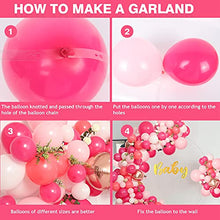 Load image into Gallery viewer, Retro Pink Balloon Arch Kit - 139pcs Red and Pink Latex Metallic Balloons Garland for Girl Birthday Baby Shower Party Decorations
