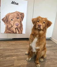Load image into Gallery viewer, Custom Pet Portrait Print, Dog Lover Gifts, Custom Dog Portrait, Unique Gift, Pet Portrait from Photo, Personalised Cat Owner Portrait, Unique Present, Pet Memorial, Wedding Gift Idea Women or Men

