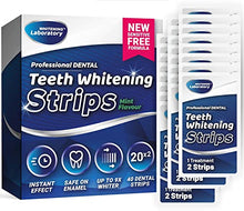 Load image into Gallery viewer, Teeth Whitening Strips - Non-Sensitive Formula - 20 Whitening Sessions - Safe for Enamel - 40 Peroxide Free Whitening Strips with Mouth Opener Included
