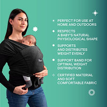 Load image into Gallery viewer, Koala Babycare Baby Sling Easy to Wear - Certified Ergonomic Support - Multi-Purpose Stretchy Baby Carrier Suitable up to 10 kg - Baby Wrap Carrier for Newborn - Black - Registered Design
