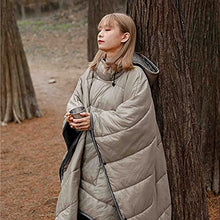 Load image into Gallery viewer, JTYX Wearable Hooded Blanket Camping Sleeping Bag Winter Outdoor Cloak Cape, Extreme Weather Warm/Waterproof/Windproof Hooded Blanket
