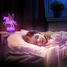Load image into Gallery viewer, Unicorn Gift Unicorn Night Light for Kids, 3D Light lamp 7 Colors Change with Remote Holiday and Birthday Gifts Ideas for Children (Unicorn2)

