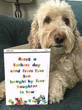 Load image into Gallery viewer, Brainbox Candy - Funny Father's Day Card - 'Happy Fathers Day From Son Bought By Daughter In Law' - Hilarious Card For Dad To Go With A Fathers Day Present or Gift
