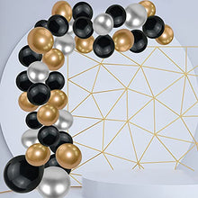 Load image into Gallery viewer, Black Gold Balloon Arch Kit,94pcs Metallic Black Gold and Silver Balloon Garland Arch Kit for Men Women Birthday Party Wedding Halloween Decorations
