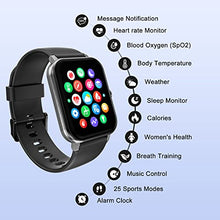 Load image into Gallery viewer, IOWODO Smart Watch for Men Women, Fitness Tracker with Waterproof IP68,Heart Rate Monitor,Blood Oxygen(SpO2),Pedometer,Stopwatch,25 Sport Modes,Body Thermometer,Weather,Smartwatch for Android iOS
