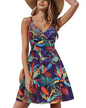 Load image into Gallery viewer, STYLEWORD Women's V Neck Floral Spaghetti Strap Summer Dress Casual Swing Midi Sundress with Pocket(A18-floral18,M)
