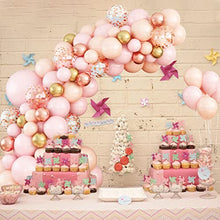Load image into Gallery viewer, Balloons Arch Kit, 88PCS Macaron Pink Orange Balloon Garland Kit Latex Balloon Arch with Metal Rose Gold Confetti Balloons for Girls Birthday Baby Shower Graduation Wedding Party Decorations Supplies
