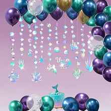 Load image into Gallery viewer, 42 pcs Under the Sea Balloon Garland Kit Iridescent Party Supplies for Little Mermaid Party Decoration Ocean Banner Hanging Bubbles Backdrop Décor for Birthday/Bdy Baby Shower
