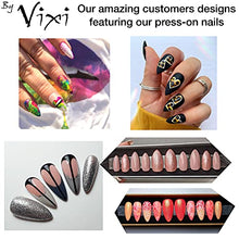Load image into Gallery viewer, By Vixi 600 Pieces MEDIUM STILETTO NAIL SET with FREE GLUE &amp; PREP FILE, 10 Sizes – Opaque Express Full Cover False Fingernail Extensions for Salon Professionals &amp; Home Use
