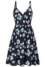 Load image into Gallery viewer, Spreadhoodie Womens Sleeveless Strappy Adjustable V Neck Summer Bohemian Floral Flared Beach Midi Swing Dress, XL, Daisy-3
