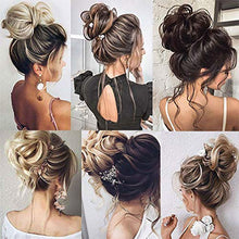 Load image into Gallery viewer, Real Fashion Hair Bun Extensions Messy Curly Hair Scrunchies Hairpieces Donut Updo Chignon Hair Piece for Women Girls Plum Red

