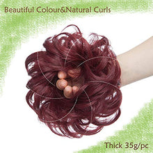 Load image into Gallery viewer, Messy Hair Scrunchies for Women Scrunchy Scrunchie Bun Up Do Hair Piece Hair Ribbon Ponytail Extensions Wavy [Wine Red]
