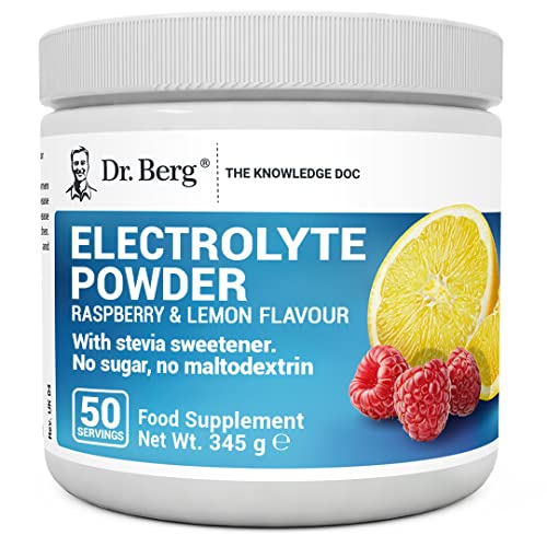 Dr. Berg's Electrolyte Powder - Keto Electrolytes Energy Drink Powder Supplements - Vegan NO Maltodextrin or Sugar, No Ingredients from China, Amazing Raspberry Lemon Flavor 50 Servings