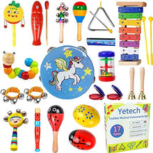 Load image into Gallery viewer, HapeeFun 26pcs Toddler Musical Instruments Set Percussion Instrument Toys Toddler Musical Toys Set Rhythm Band Set Birthday Gift for Toddlers Kids Preschool Children with Storage Bag
