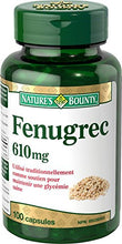 Load image into Gallery viewer, Nature&#39;s Bounty Fenugreek Supplement, 610Mg, 100 Capsules, Multi-colored
