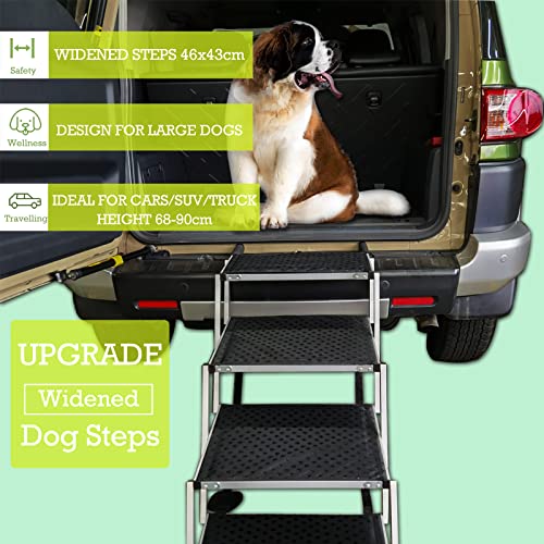 COLORFEY Widened Dog Car Ramp, Folding Dog Steps for Large Dogs, Porta