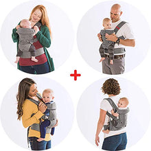 Load image into Gallery viewer, You+Me 4-in-1 Convertible Baby Carrier with 3D Cool Air Mesh - Heather Grey - Wear with a Newborn as Small as 8 lbs, and Infants up to Toddler of 32 pounds.

