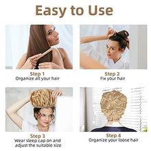 Load image into Gallery viewer, Large Satin Bonnet, KissDate 2Pack Big Silk Bonnet Sleep Cap with Elastic Soft Band, Night Sleeping Cap Silk Hair Bonnet for Woman Girl Long Black Curly Hair
