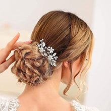 Load image into Gallery viewer, Bride Wedding Pearl Hair Pins Bridal Hair Accessories Silver Hair Piece for Women and Girls 2PCS
