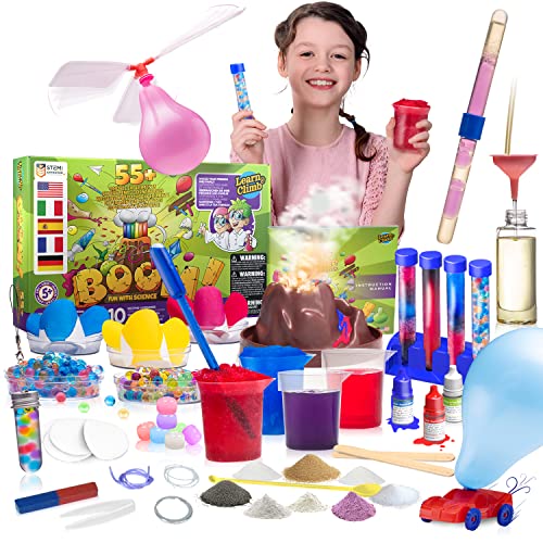 Learn & Climb Kids Science Kit - Over 50 Experiments, Great Gift for Girls & Boys