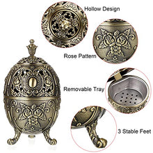 Load image into Gallery viewer, BSTKEY Vintage Metal Zinc Incense Burner, Decorative Incense Holder Burner with Removable Tray Aromatherapy Burner for Home Office Spa, Bronze
