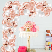 Load image into Gallery viewer, The Color Hub 132pcs Rose Gold Halloween, Christmas, New Year Balloon Arch and Garland Kit, Latex and Confetti Balloons with Strip, Dot Tape, Birthday, Baby Shower, Wedding, Party Decoration
