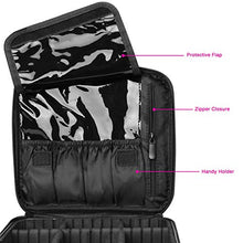 Load image into Gallery viewer, Luxspire Makeup Cosmetic Storage Case, Professional Make up Train Case Cosmetic Box Portable Travel Artist Storage Bag Brushes Bag Toiletry Organizer Tool with Adjustable Dividers, Black
