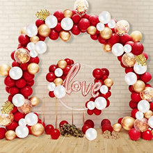 Load image into Gallery viewer, DUGEHO Balloon Arch Kit, 107 PCS Balloon Arch Garland Kit,Red and Gold Balloons ,Metal Balloons Decorations for Birthday Wedding Anniversary Party Graduation
