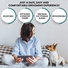 Load image into Gallery viewer, Pet Union Professional Dog Grooming Kit - Rechargeable, Cordless Pet Grooming Clippers &amp; Complete Set of Dog Grooming Tools. Low Noise &amp; Suitable for Dogs, Cats and Other Pets (Grey)
