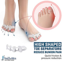 Load image into Gallery viewer, Toe Separators [6 Pcs] Soft Bunion Corrector and Two Pairs of Toe Straighteners to Restore Toes Original Shape, Toe Spacers for Active Lifestyles and Yoga Practice, Prevents Overlapping Toes
