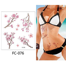 Load image into Gallery viewer, 12 Sheets Cherry Blossoms Temporary Tattoo Sticker for Women Body Art in Spring Summer
