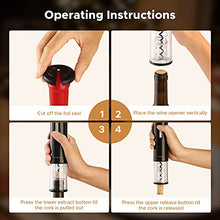 Load image into Gallery viewer, Muson Electric Wine Opener Set Automatic Bottle Corkscrew Cordless with Foil Cutter Vacuum Stopper and Pourer, Gifts for Women, Visiting Gift for Birthday Party Wedding Anniversary
