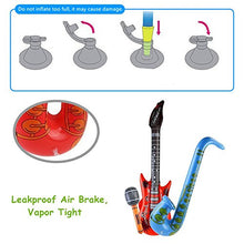 Load image into Gallery viewer, MIMIEYES Inflatable Rock Star Toy Set Inflatables Saxophone Guitar Microphone Inflatable Instruments Party Props with Balloon Pump for Party Decoration Prop Random Color (1-color)
