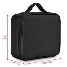 Load image into Gallery viewer, Luxspire Makeup Cosmetic Storage Case, Professional Make up Train Case Cosmetic Box Portable Travel Artist Storage Bag Brushes Bag Toiletry Organizer Tool with Adjustable Dividers, Black
